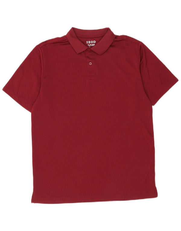 Izod Boys Polo Shirt 15-16 Years XL Burgundy Polyester