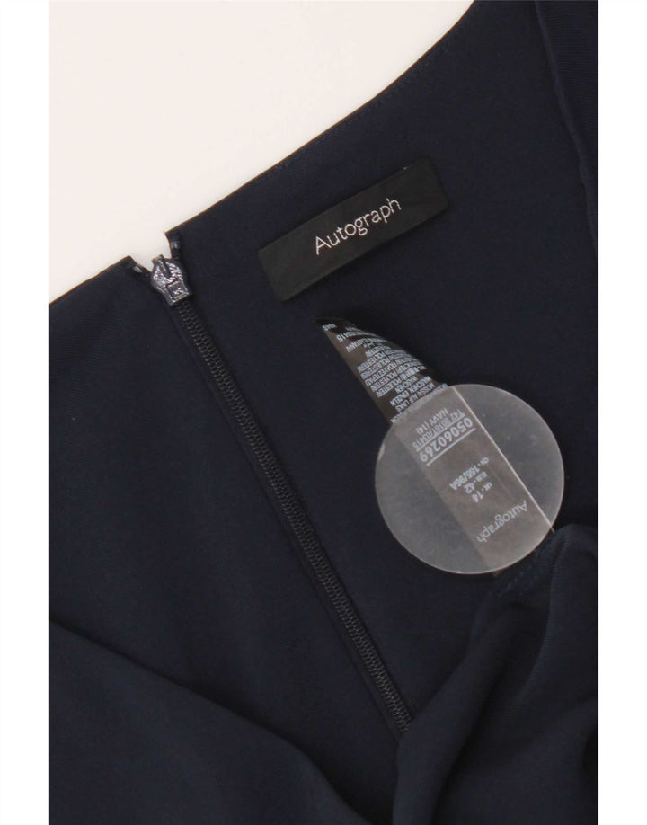 Marks & Spencer Womens Autograph Sheath Dress UK 14 Large Navy Blue