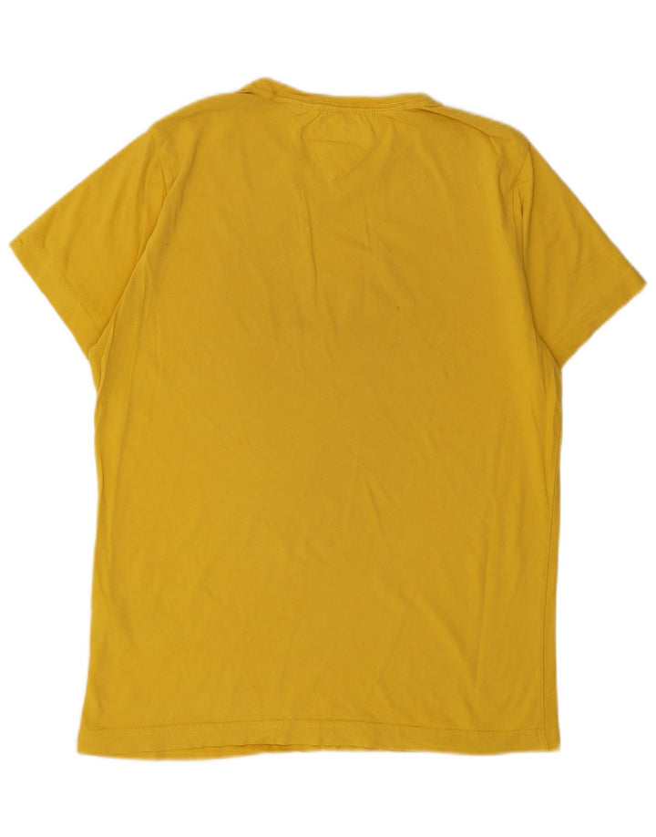 TOMMY HILFIGER Mens Graphic T-Shirt Top Medium Yellow Cotton