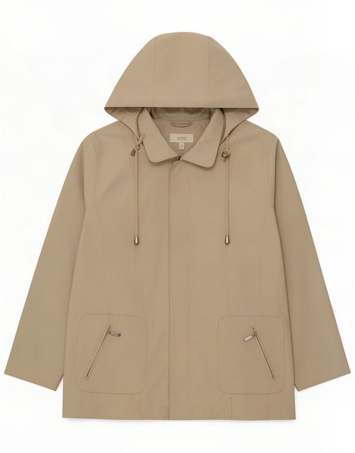 Marks & Spencer Dame Hooded Windbreaker Jacket UK 16 Large Beige