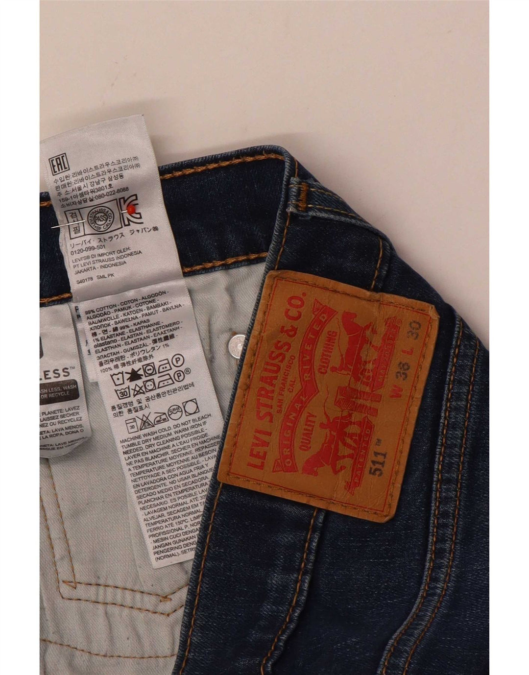 Levi's Herre 511 Slim Jeans W36 L30 Blå Bomuld