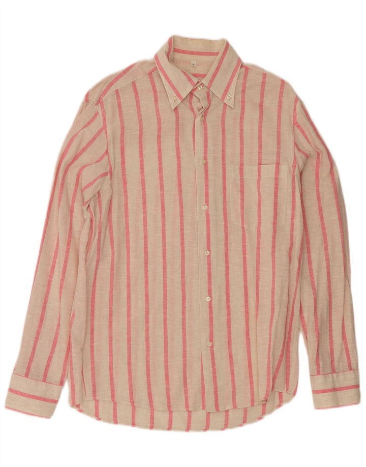 Vintage herreskjorte Medium Off White Pinstripe