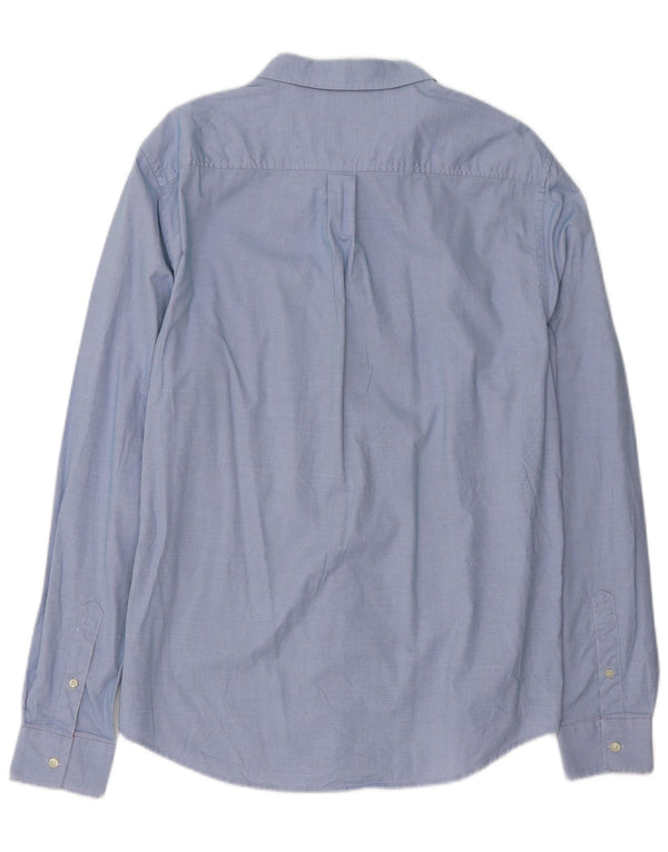 SUPERDRY Herre Regular Fit skjorte XL Blå nålestribet bomuld