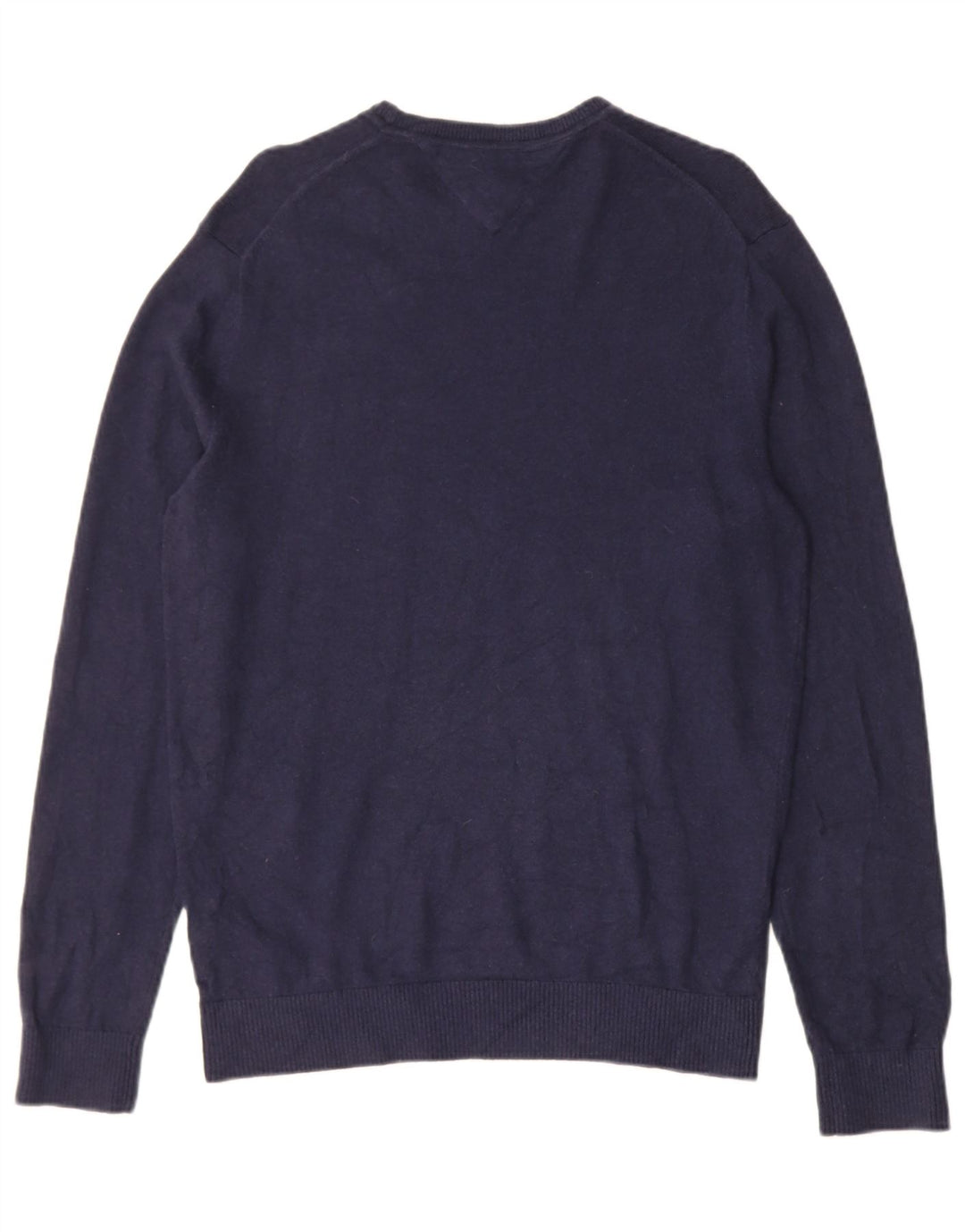 TOMMY HILFIGER Mens Crew Neck Jumper Sweater Medium Navy Blue Cotton