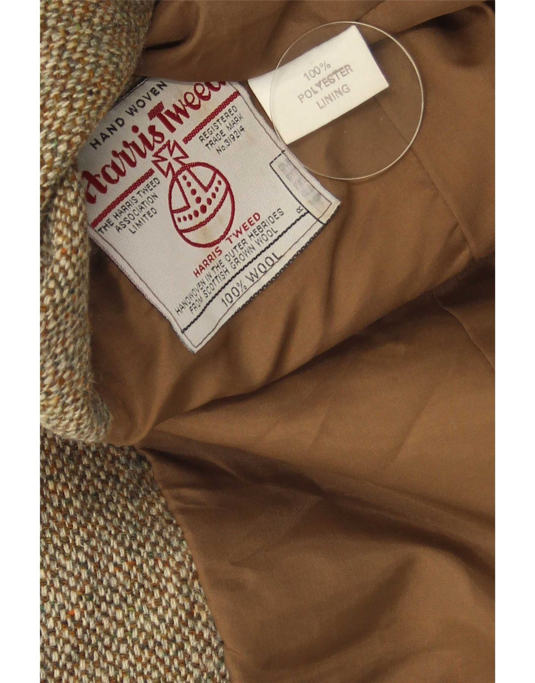 Harris Tweed Herre 2-knaps blazerjakke UK 40 Stor brun sildebensuld