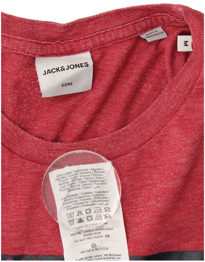 Jack & Jones Herre grafisk T-shirt Top Medium Rød Flecked Bomuld