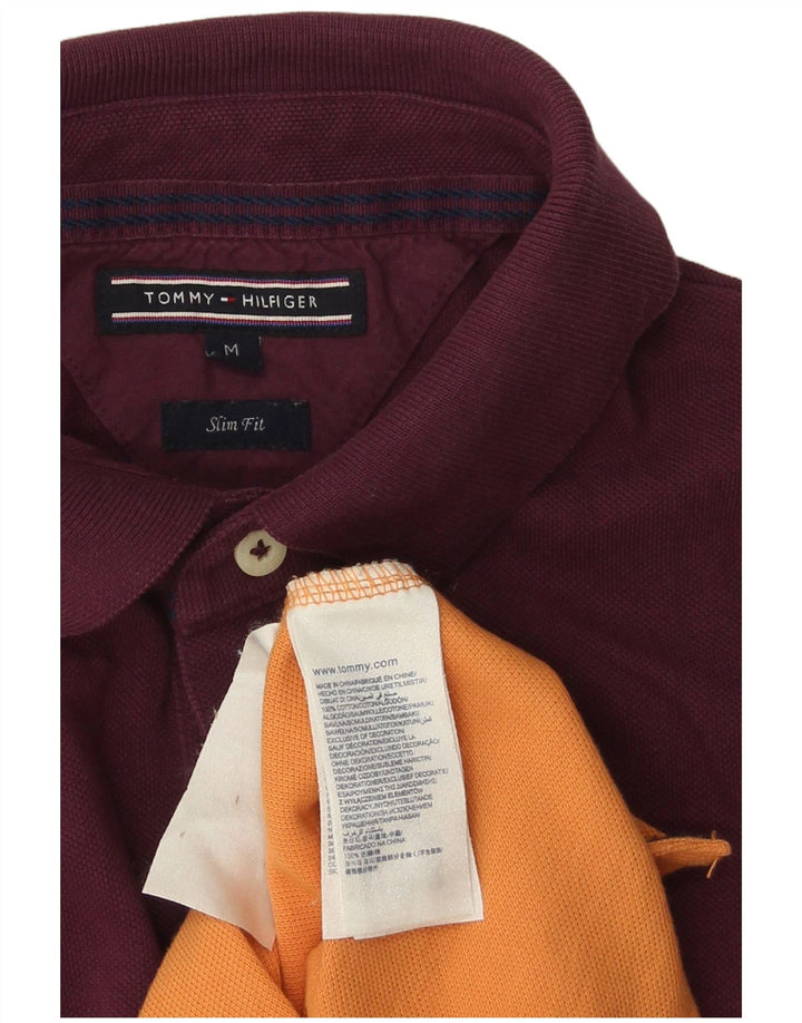 TOMMY HILFIGER Mens Slim Fit Polo Shirt Medium Multicoloured Colourblock