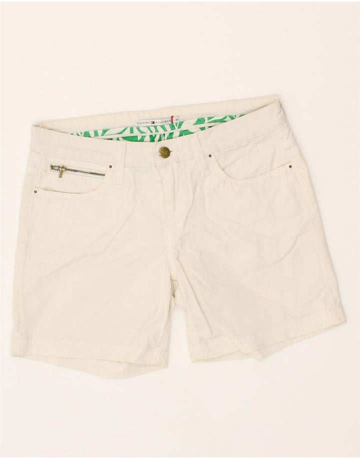 TOMMY HILFIGER Womens Denim Shorts W28 Medium White Cotton Vintage Tommy Hilfiger and Second-Hand Tommy Hilfiger from Messina Hembry 