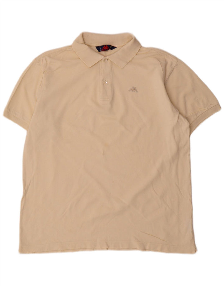 Kappa Polo Shirt til mænd Large Off White Bomuld