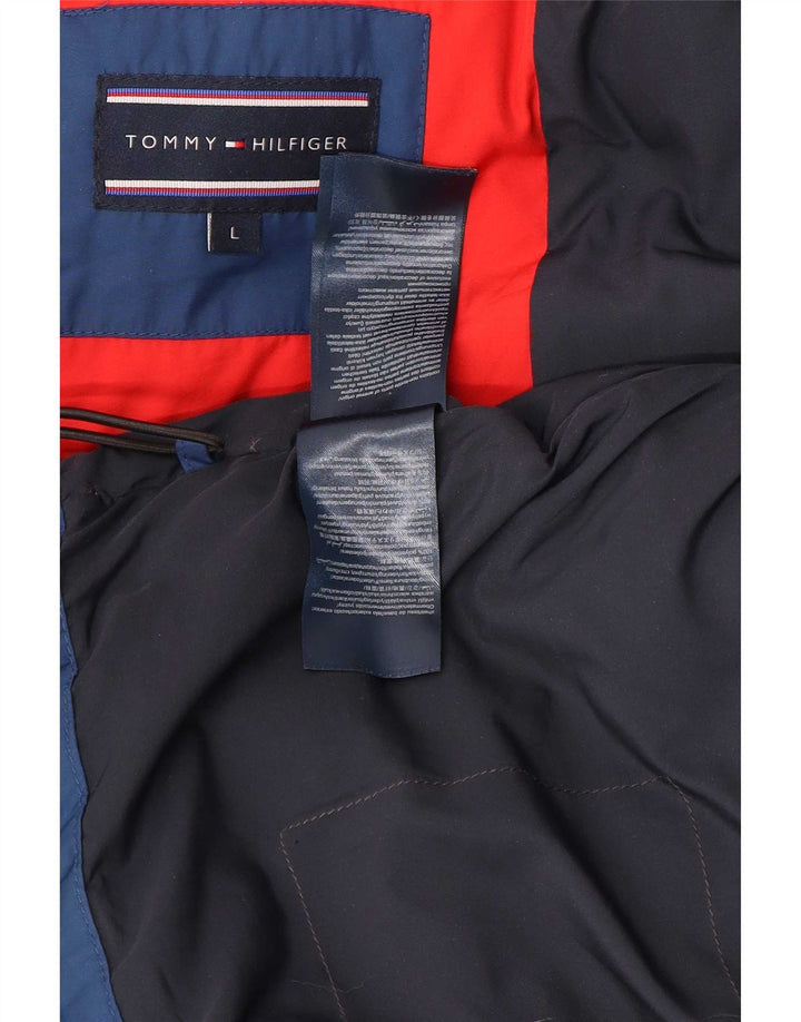 Tommy Hilfiger Herre hættepolstret jakke UK 40 Large Blue Polyester