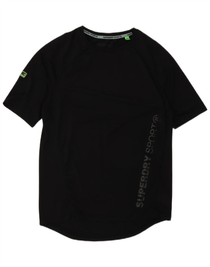 Superdry Herre Lash Graphic T-Shirt Top Lille sort polyester