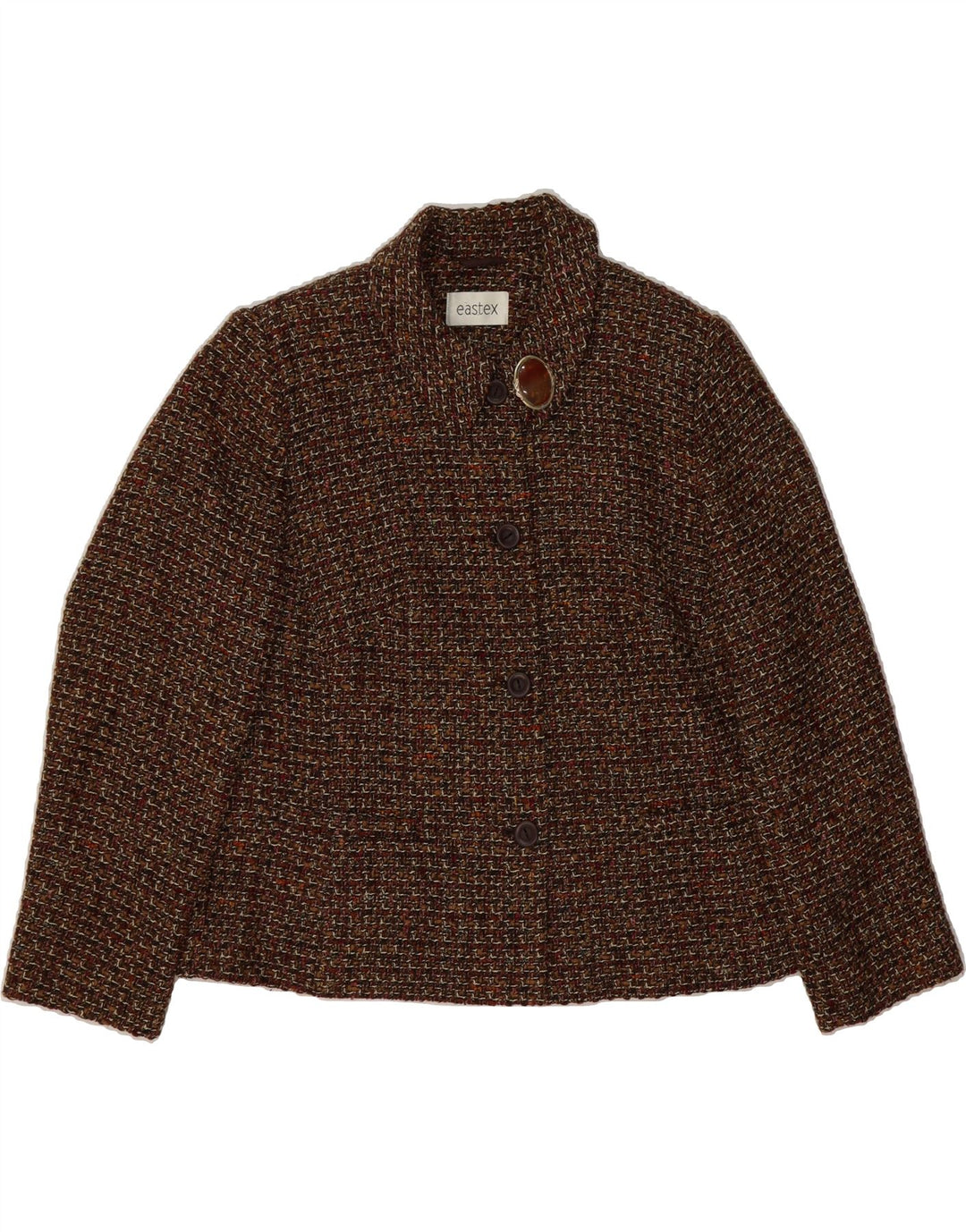 EASTEX Womens 4 Button Blazer Jacket UK 18 XL Brown Acrylic Vintage Eastex and Second-Hand Eastex from Messina Hembry 