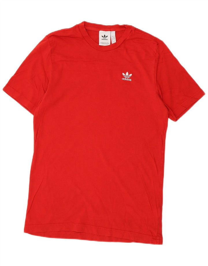 Adidas Herre T-Shirt Top Lille Rød Bomuld