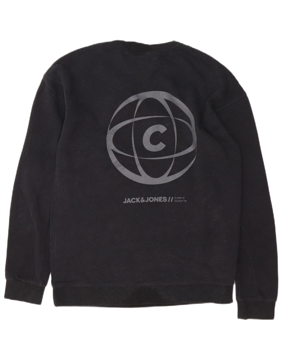 JACK & JONES Herre Core Graphic Sweatshirt Jumper Stor sort bomuld