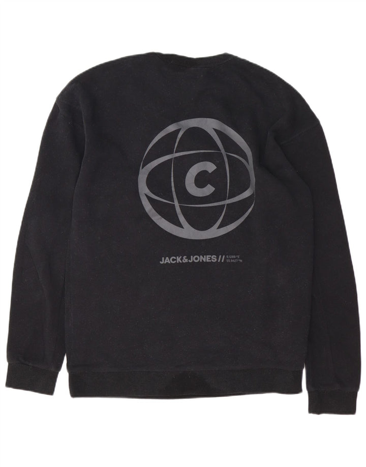 JACK & JONES Herre Core Graphic Sweatshirt Jumper Stor sort bomuld