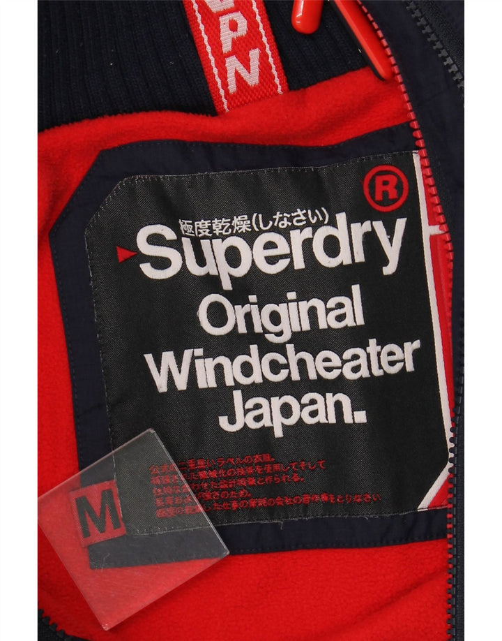 SUPERDRY Herre Windcheater Hættevindjakke UK 38 Medium Navy Blue