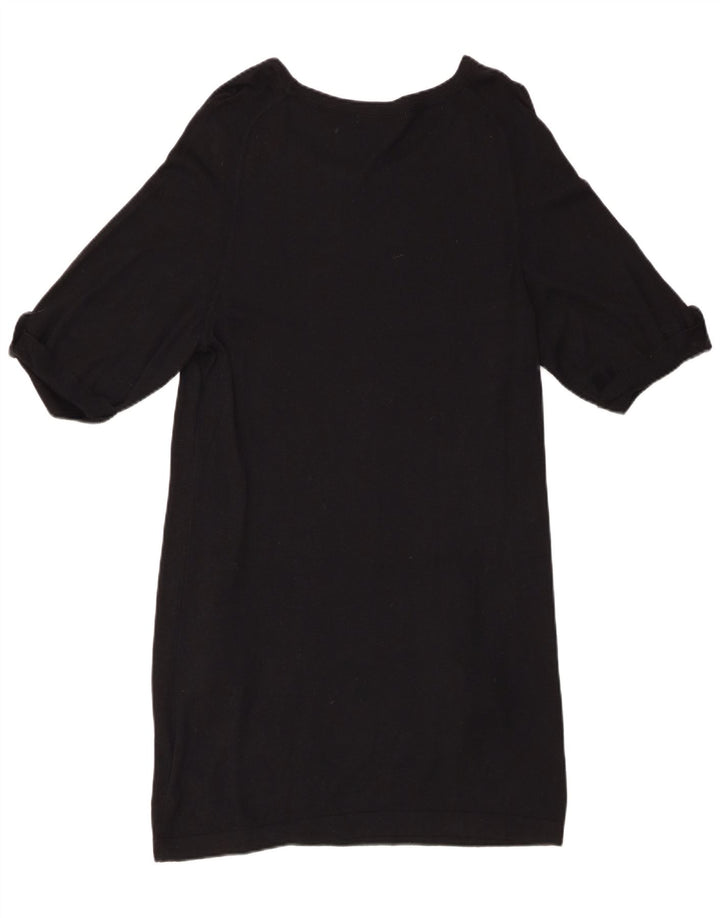 Marks & Spencer Kortærmede Jumperkjole til kvinder UK 12 Medium Sort