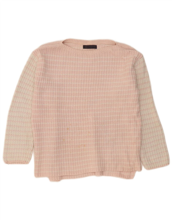 Marks & Spencer Dame Boat Neck Jumper Sweater UK 14 Medium Pink
