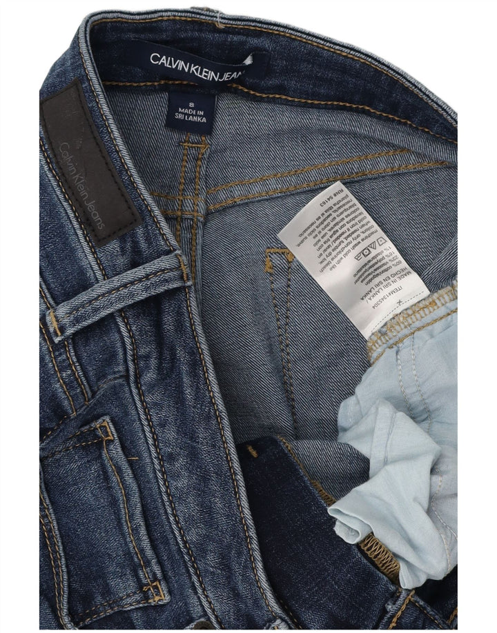 CALVIN KLEIN Dame Skinny Jeans US 8 Medium W30 L28 Blå Bomuld