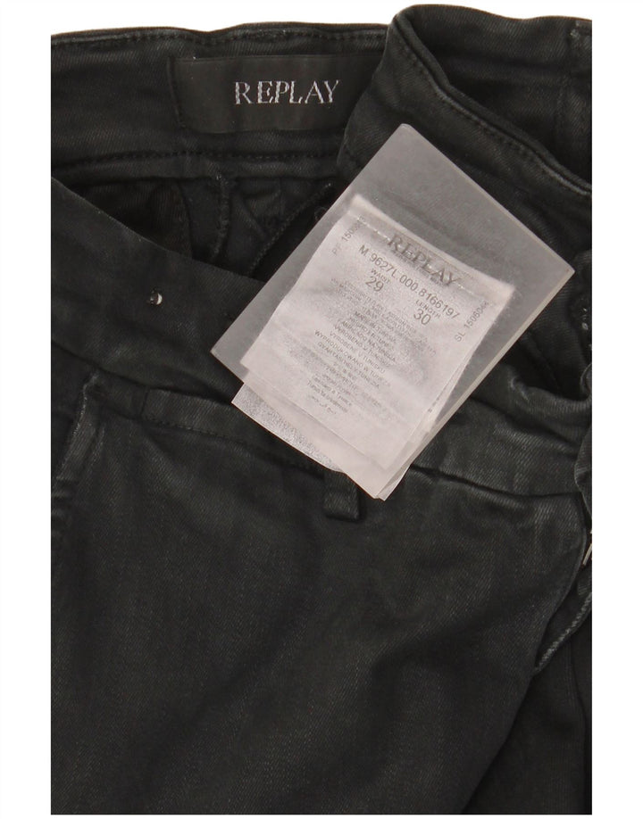 Replay Herre Zeumar Slim Jeans W29 L30 Sort Bomuld