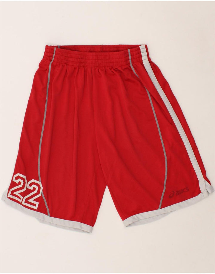 ASICS Mens Graphic Sport Shorts Large Red Polyester Vintage Asics and Second-Hand Asics from Messina Hembry 