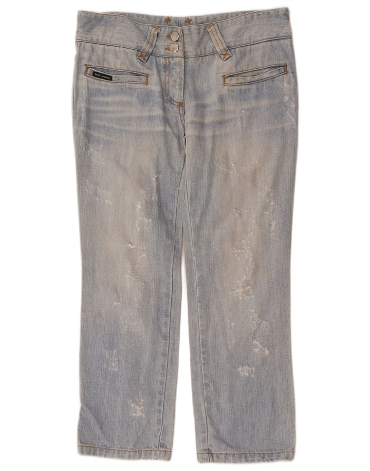 DOLCE & GABBANA Distressed Cropped Jeans IT 42 Medium W32 L25 Blå