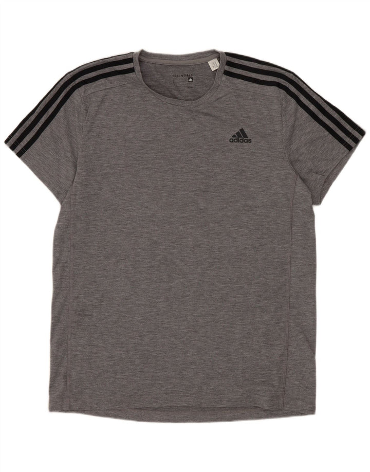 Adidas Herre Climalite T-Shirt Top Stor Grå Bomuld