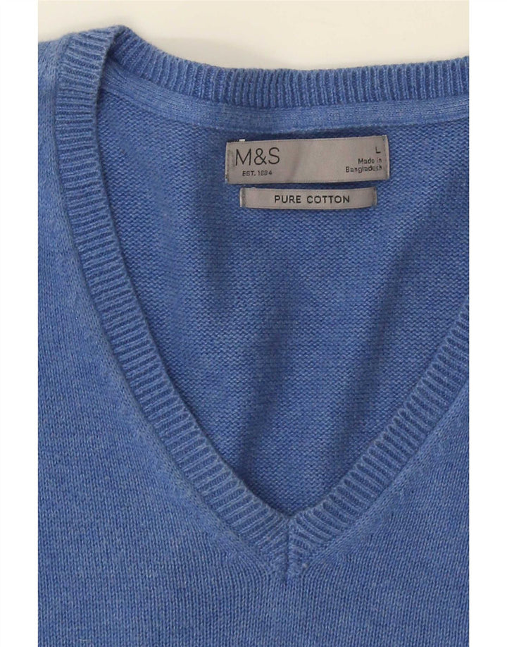 Marks & Spencer Herre V-hals sweater Stor Blå