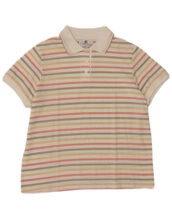 Vintage Dame Polo Neck Jumper Sweater UK 14 Medium Flerfarvet Stribet