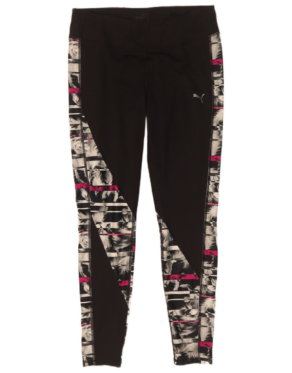 Puma Dame Leggings UK 18 XL Sort Geometrisk