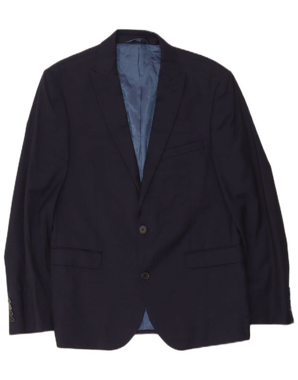 Dkny Herre 2 Knaps Blazer Jakke IT 52 XL Marineblå Uld