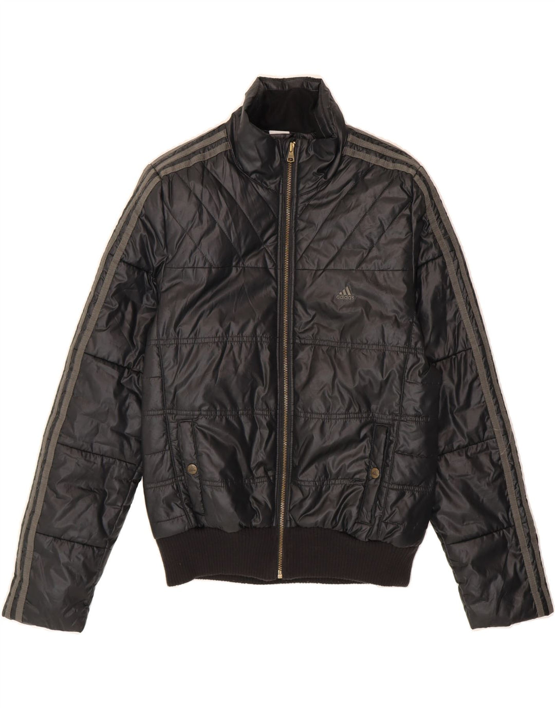 ADIDAS Womens Padded Jacket UK 16 Large Black Polyester Vintage Adidas and Second-Hand Adidas from Messina Hembry 