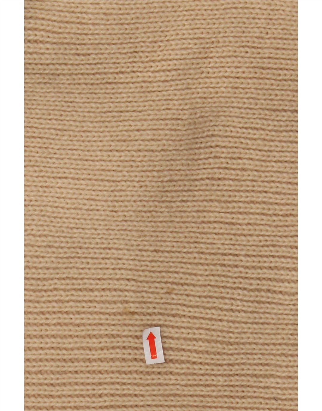 VINTAGE Dame Rullehals Sweater UK 12 Medium Beige Stribet Akryl