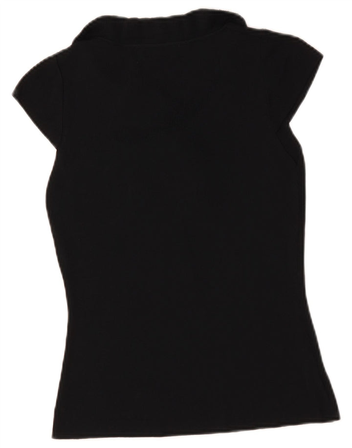 Von Dutch Womens Bluse Top UK 12 Medium Black Microfibers