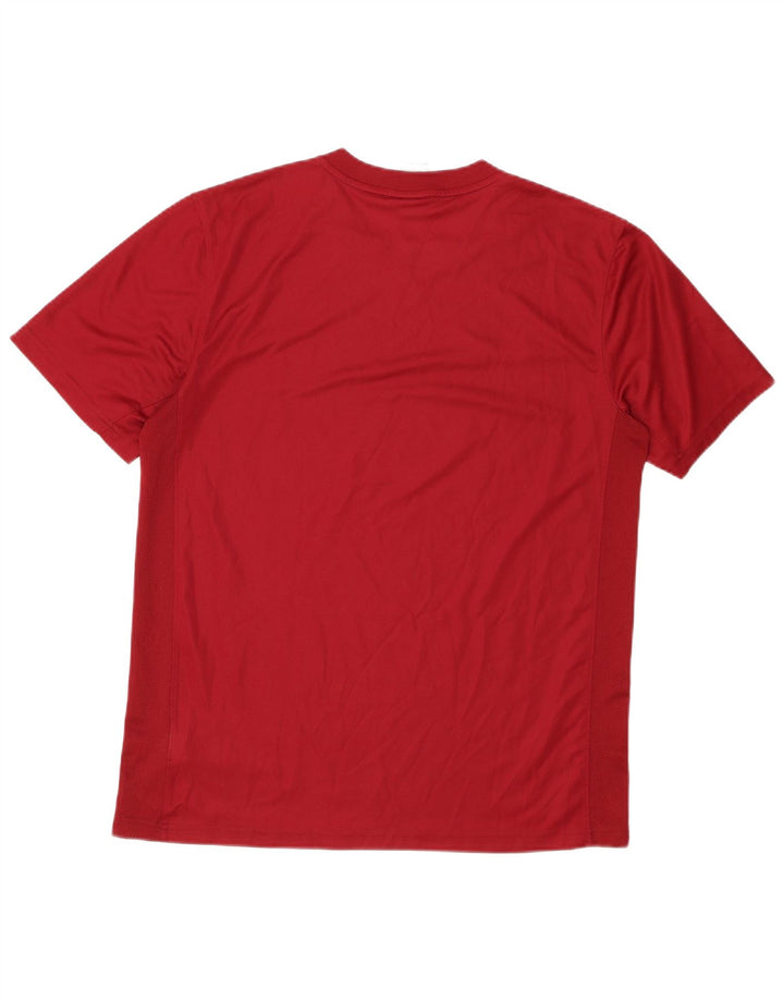 Nike Dri Fit T-shirt top til mænd, stor rødbrun polyester