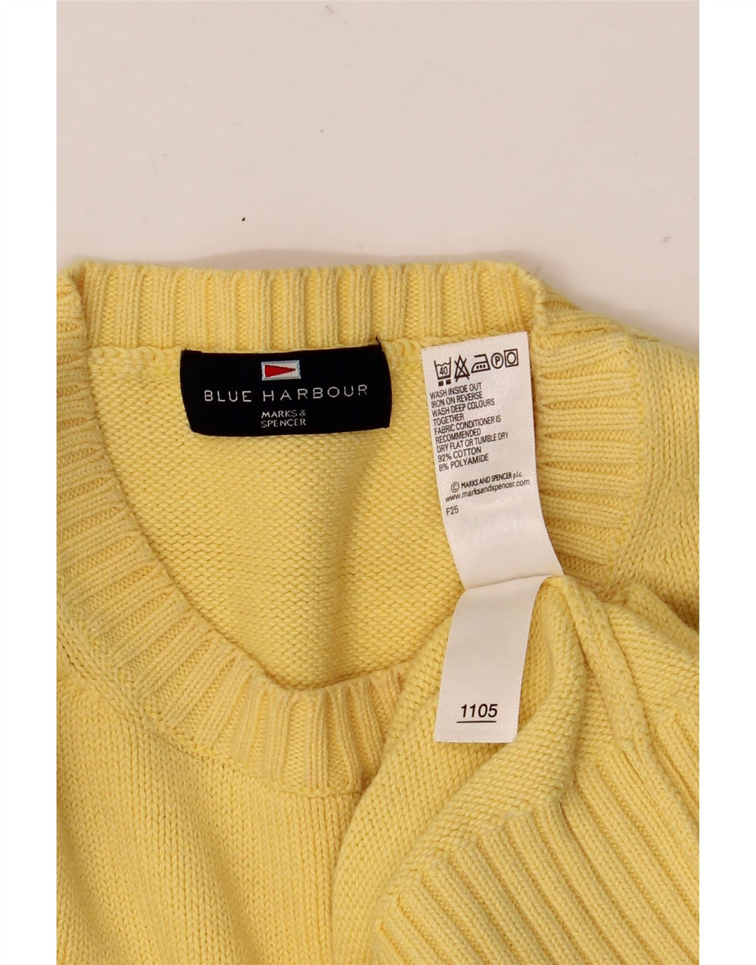 Marks & Spencer Herre Blue Harbor Crew Neck sweater Medium Gul