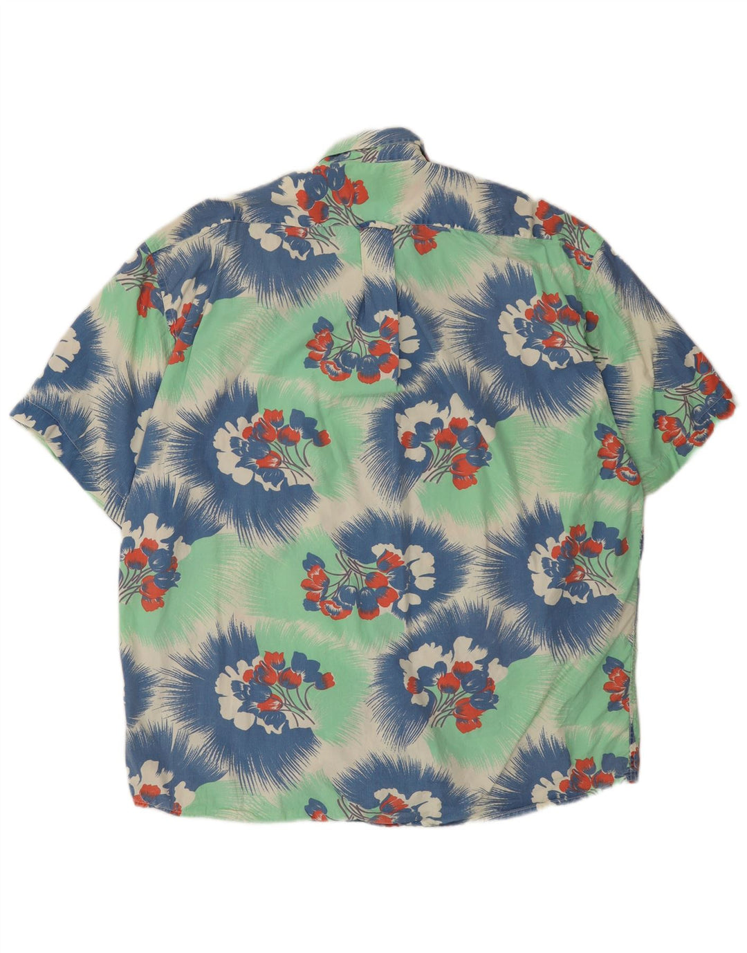 UNIFORM Kortærmet Herreskjorte XL Grøn Blomsterbomuld