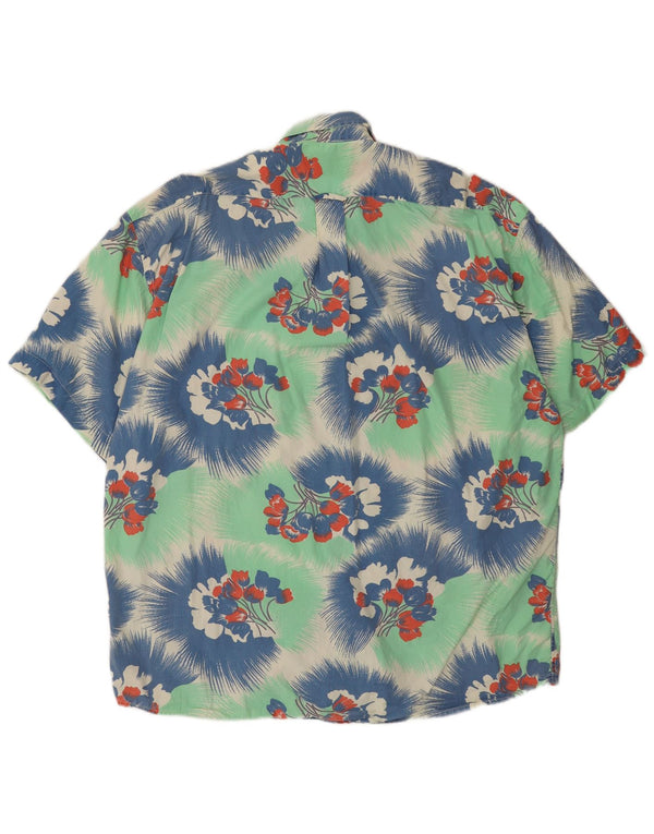 UNIFORM Kortærmet Herreskjorte XL Grøn Blomsterbomuld