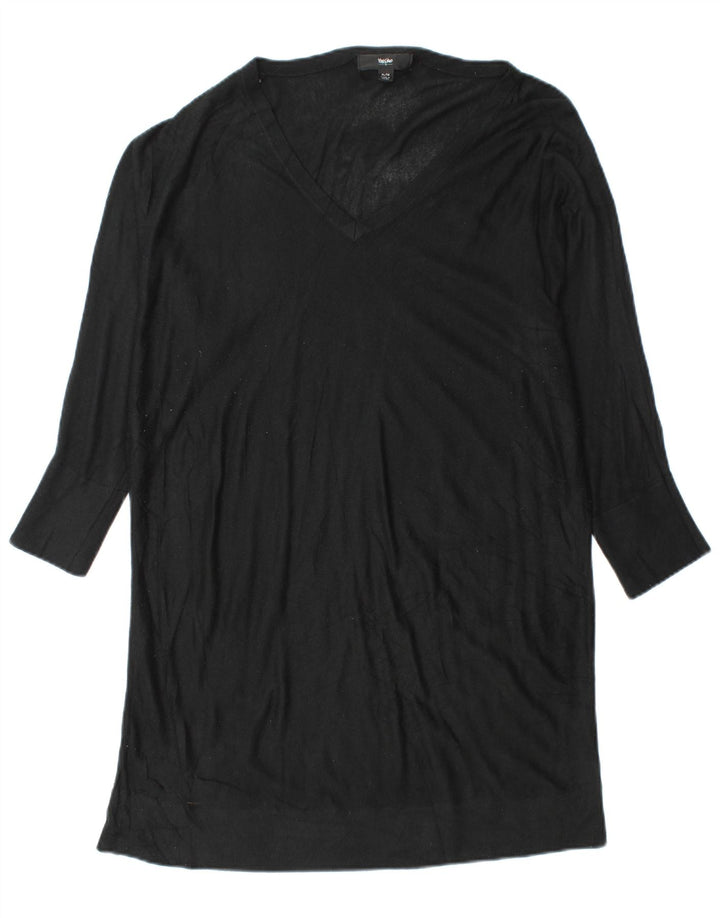 MOSSIMO Dame Langærmet Batwing Jumper Dress UK 18 XL Sort Akryl