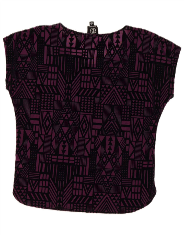 Bobedu Damebluse Top UK 10 Lille Lilla Geometrisk Polyester