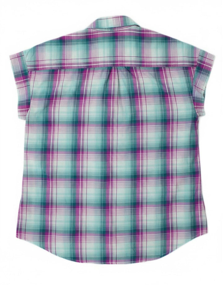 Lee Womens Riders ærmeløs skjorte UK 14 Medium Green Check Polyester