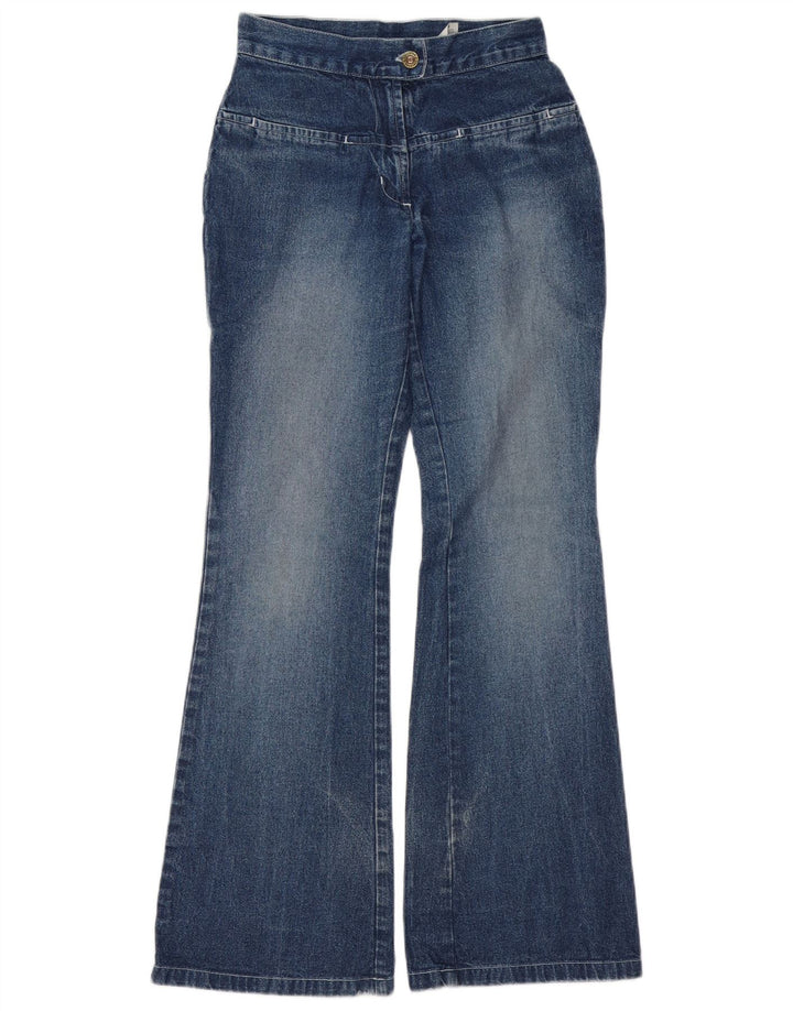 Vintage Dame Flared Jeans UK 8 Small W26 L31 Blue Cotton
