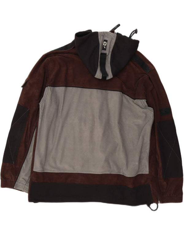 Diadora Herre grafisk træningsdragt med hætte topjakke UK 46 2XL Grå Colourblock