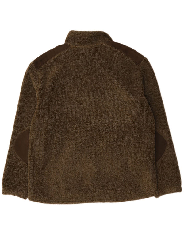 Vintage fleecejakke til mænd UK 44 2XL Khaki Colourblock Polyester