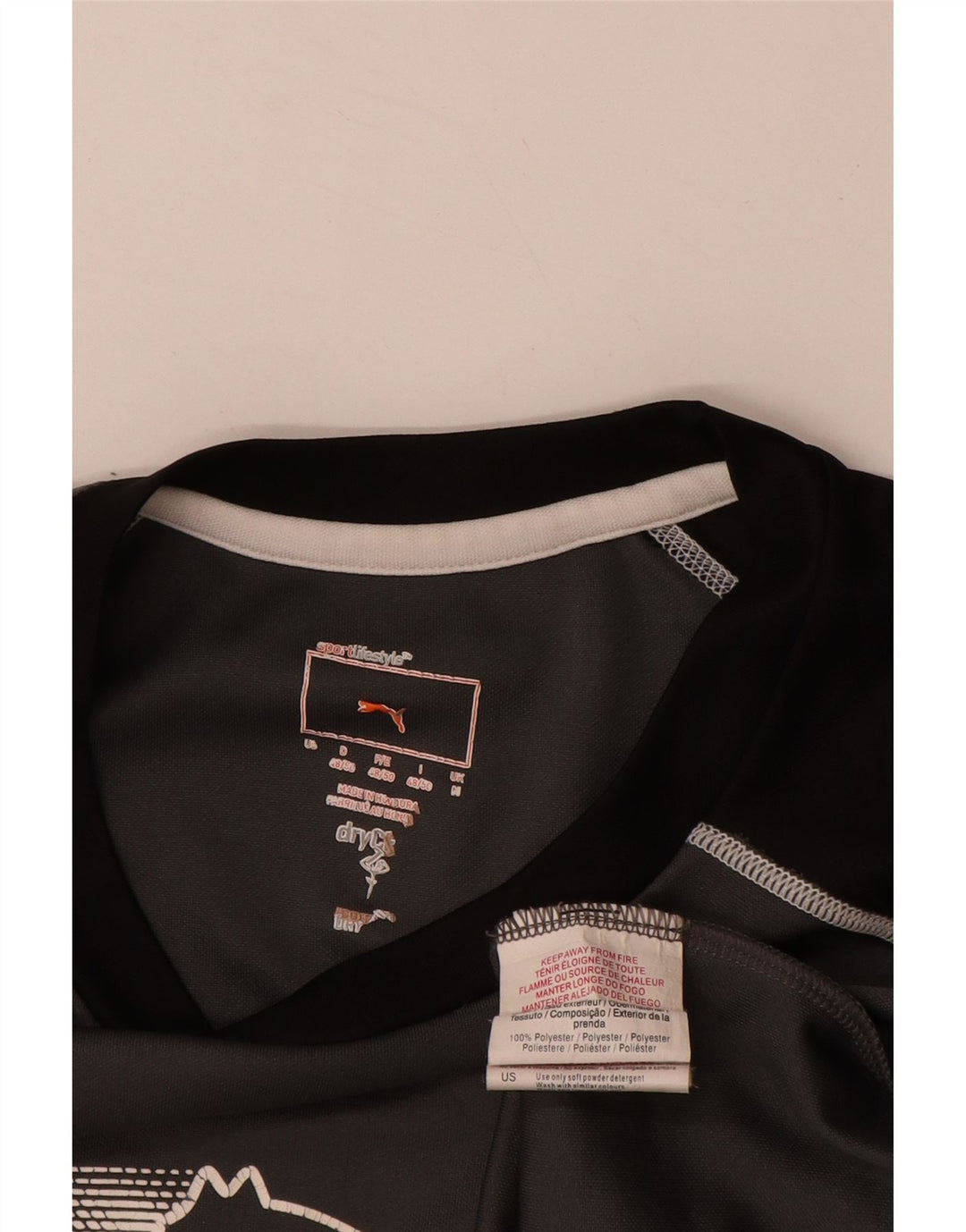 PUMA Herre grafisk T-shirt Top mellemgrå Colourblock Polyester