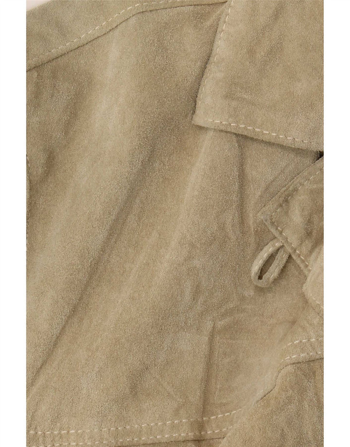 Rossodisera Dame Oversized Ruskindsjakke UK 14 Medium Beige Læder