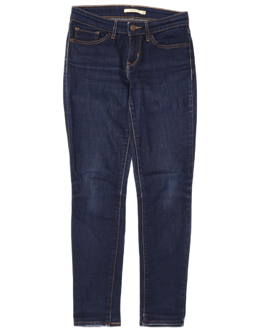 LEVI'S Dame 711 Skinny Jeans W26 L27 Marineblå Bomuld