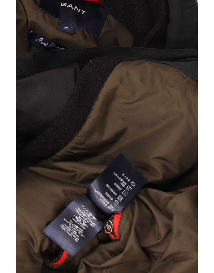 Gant Polstret jakke med hætte til mænd UK 42 XL Sort Polyester