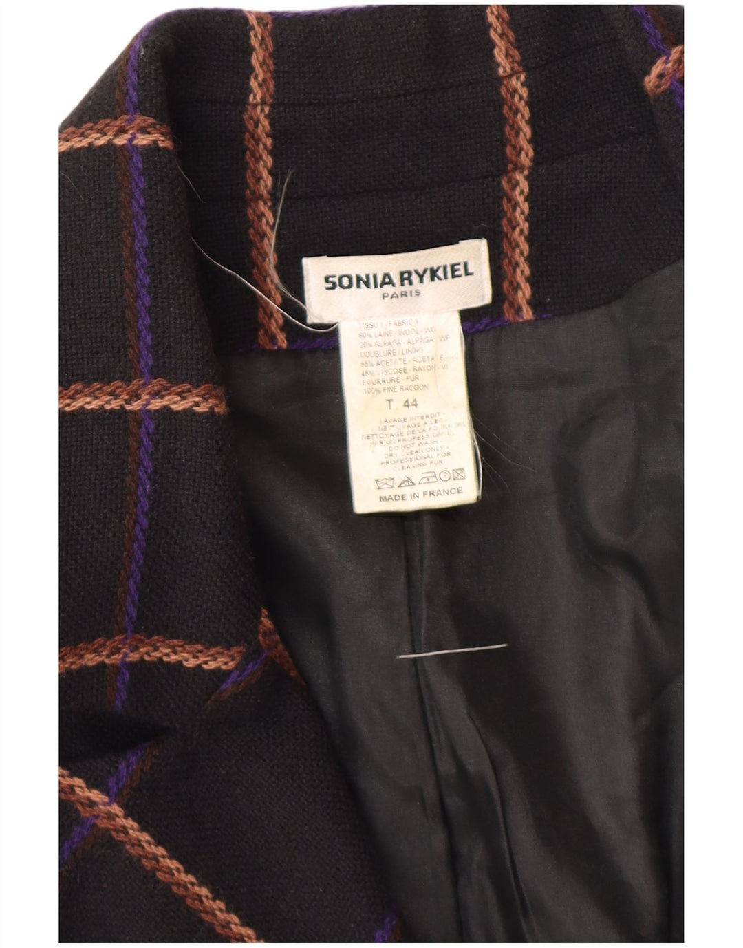 SONIA RYKIEL Dame Longline 4-knaps blazerjakke EU 44 XL Sort ternet