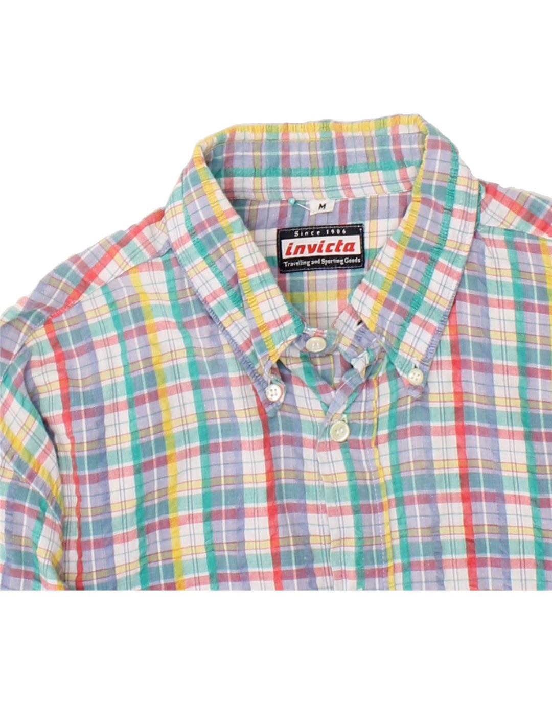 INVICTA Mens Shirt Medium Multicoloured Check Cotton Vintage Invicta and Second-Hand Invicta from Messina Hembry 